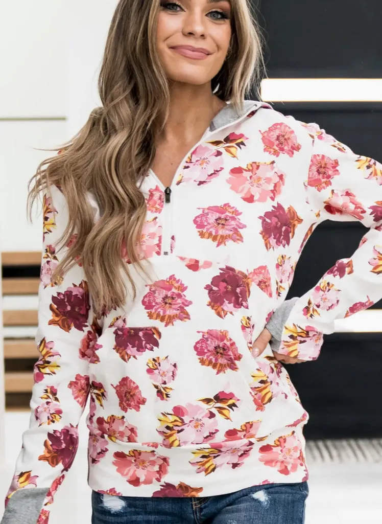 Ampersand Ave Half-Zip Sweatshirt - Plant A Kiss