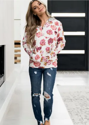 Ampersand Ave Half-Zip Sweatshirt - Plant A Kiss