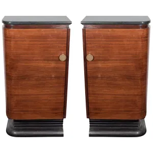 Art Deco Marble Topped Bar Cabinets