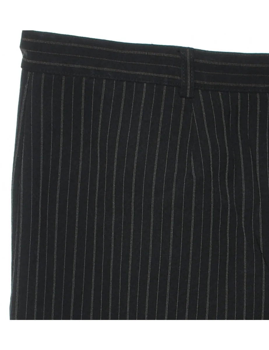 Black Striped Trousers - W36 L30