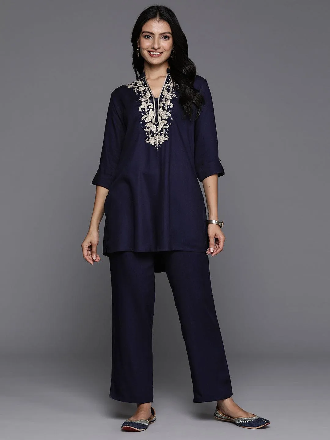 Blue Yoke Design Wool Blend Co-Ords