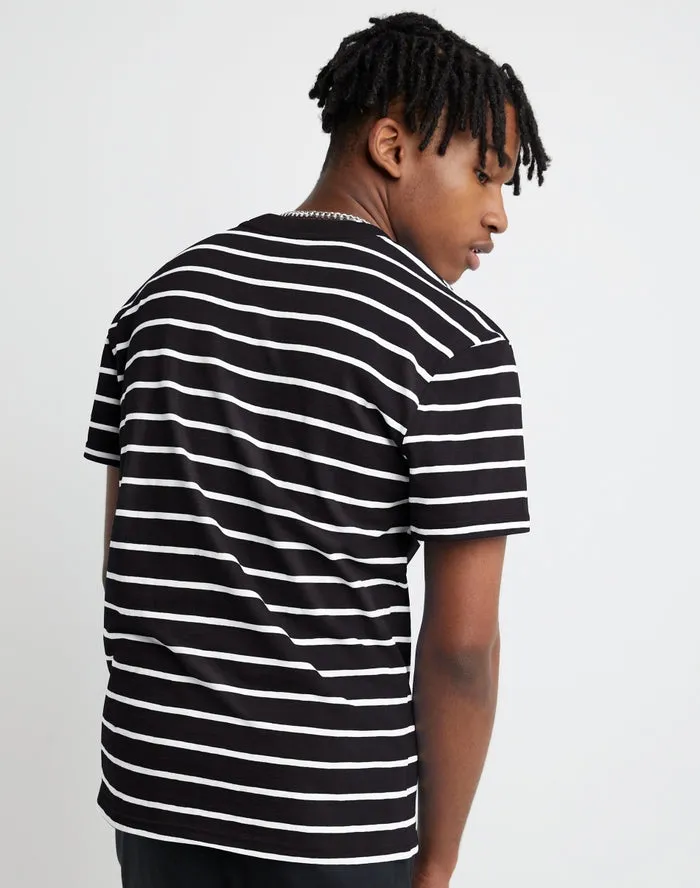 Champion Men's Classic Slub Stripe T-shirt Black/White T74695 407D55 012