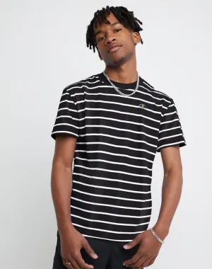 Champion Men's Classic Slub Stripe T-shirt Black/White T74695 407D55 012