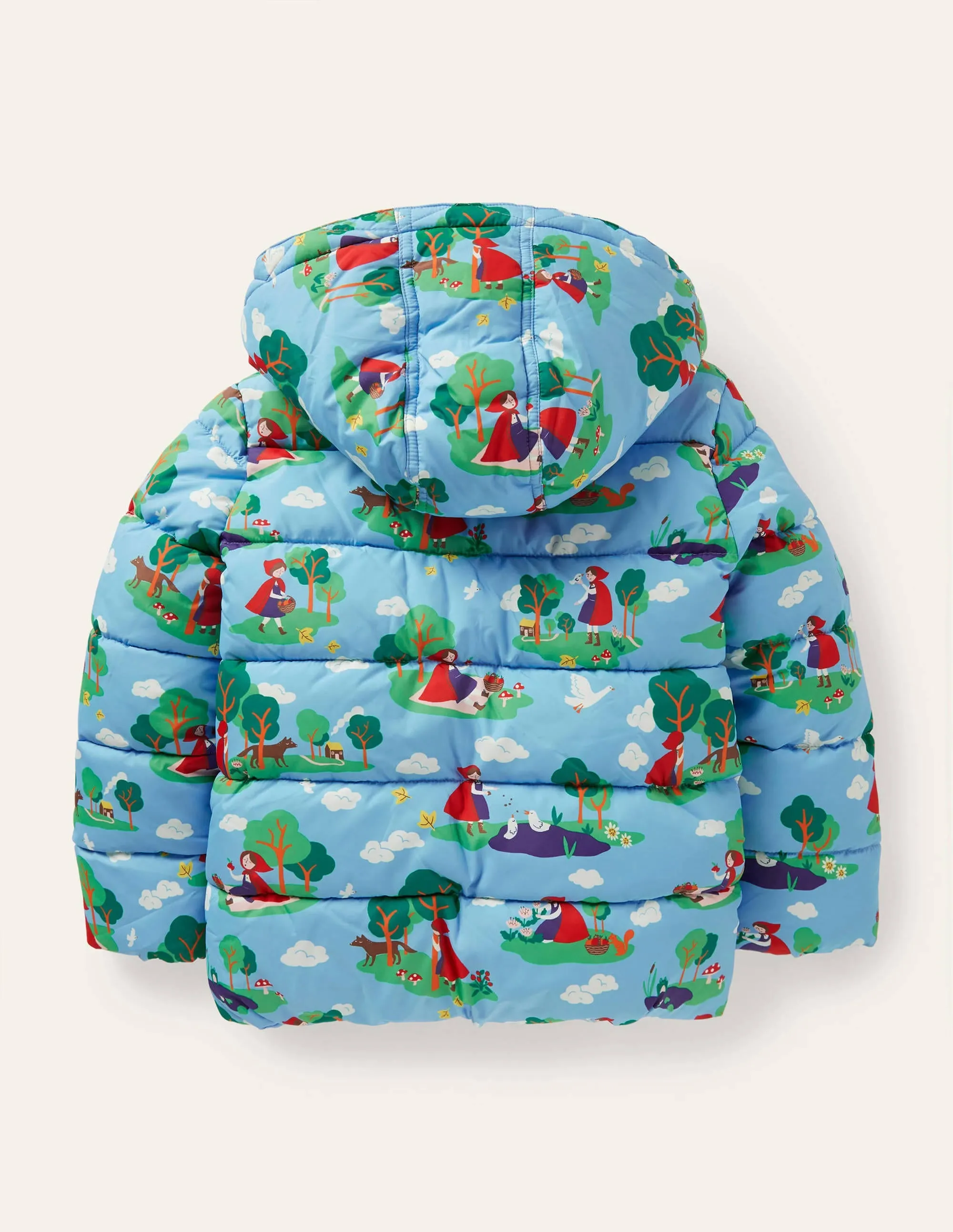 Cosy Padded Jacket-Surfboard Blue Red Riding Hood
