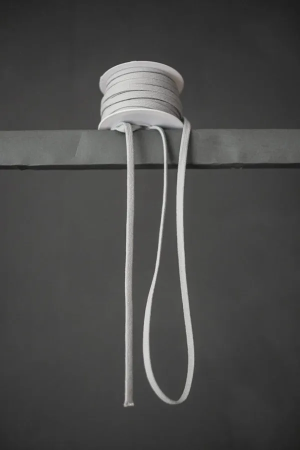 Cotton 10mm Drawstring. Grey