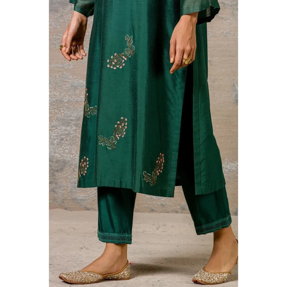 Devnaagri Green Kurta and Pant with Dupatta (Set of 3)