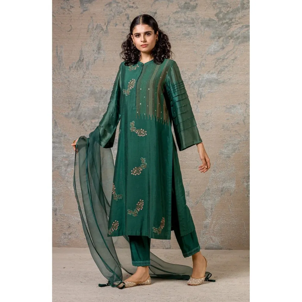 Devnaagri Green Kurta and Pant with Dupatta (Set of 3)