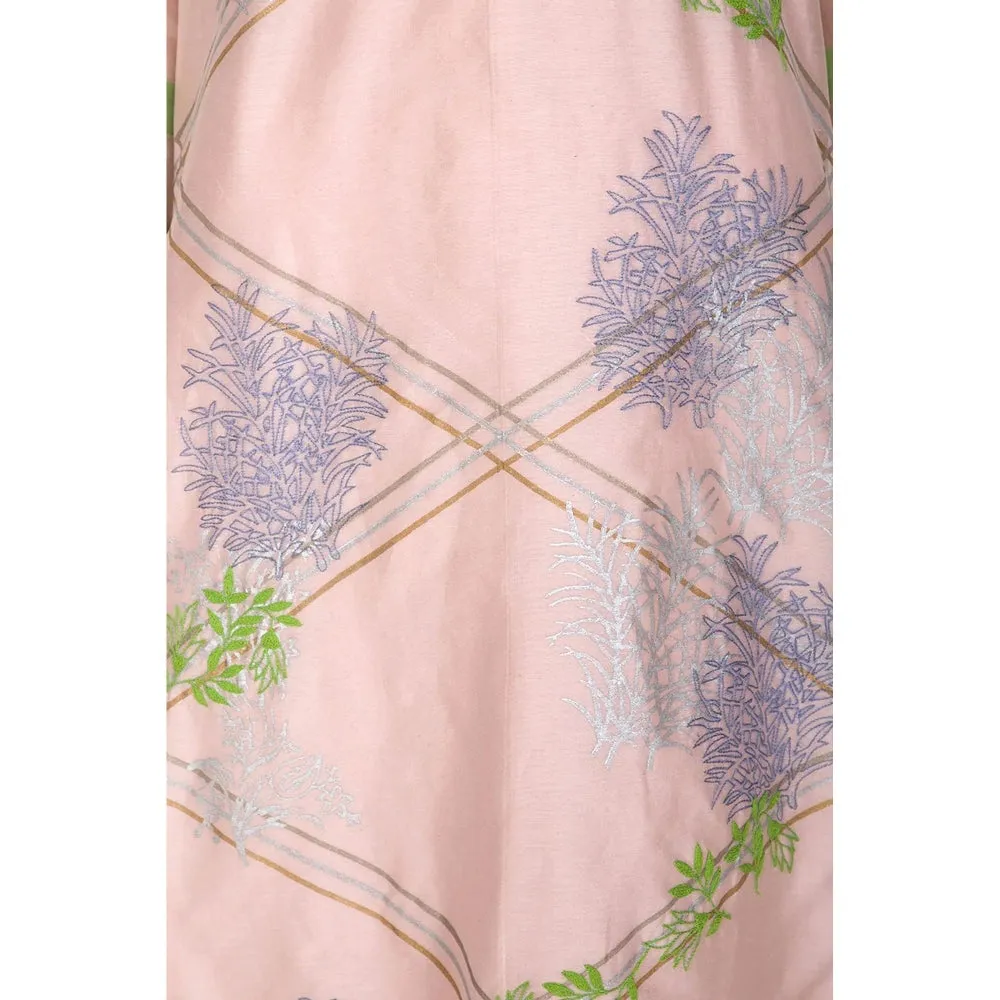 Devnaagri Light Pink Chanderi Kurta and Pant with Dupatta (Set of 3)