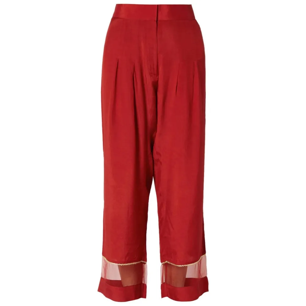 Devnaagri Maroon Kurta and Palazzo with Dupatta (Set of 3)