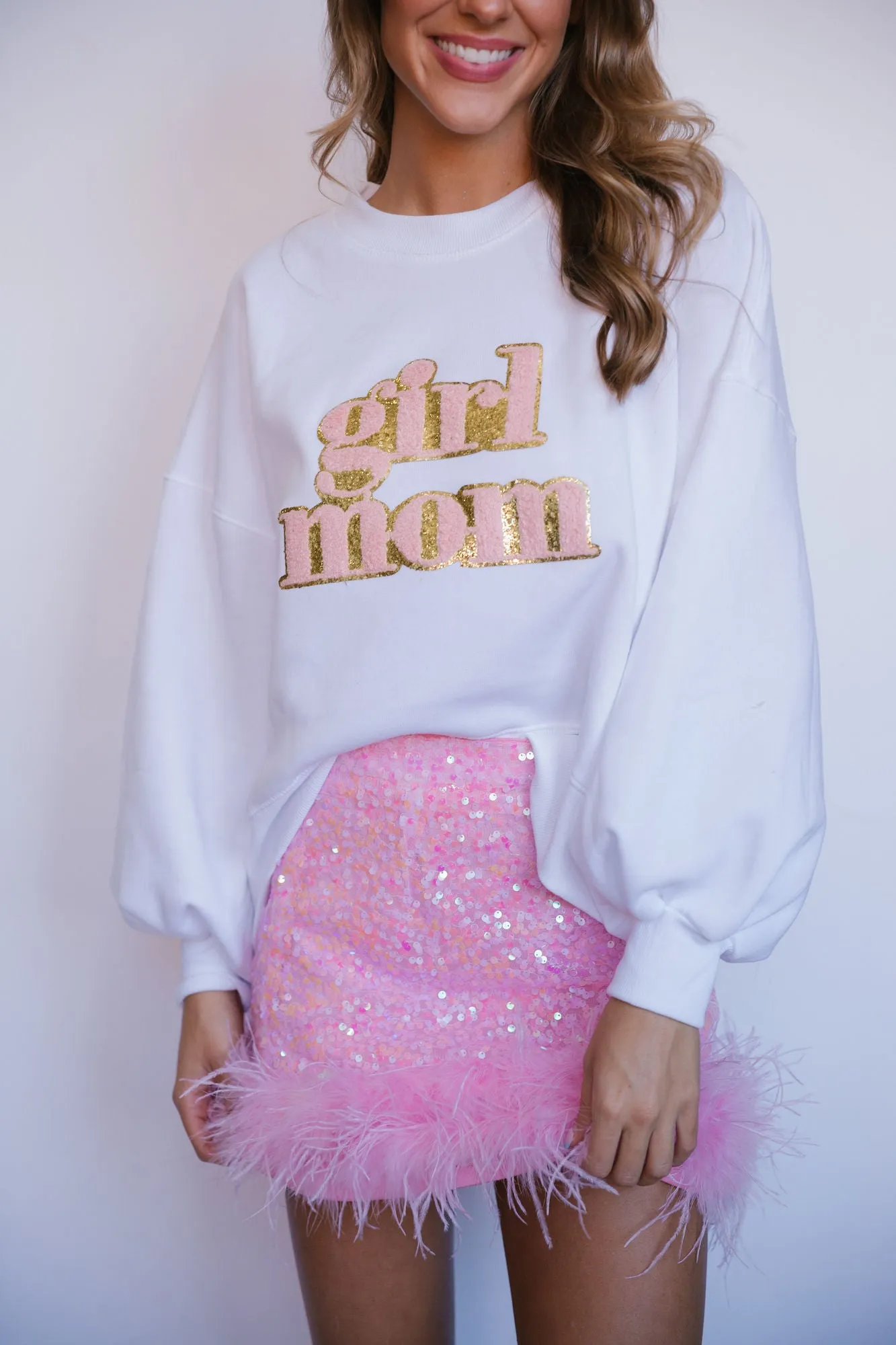 GIRL MOM WHITE PULLOVER