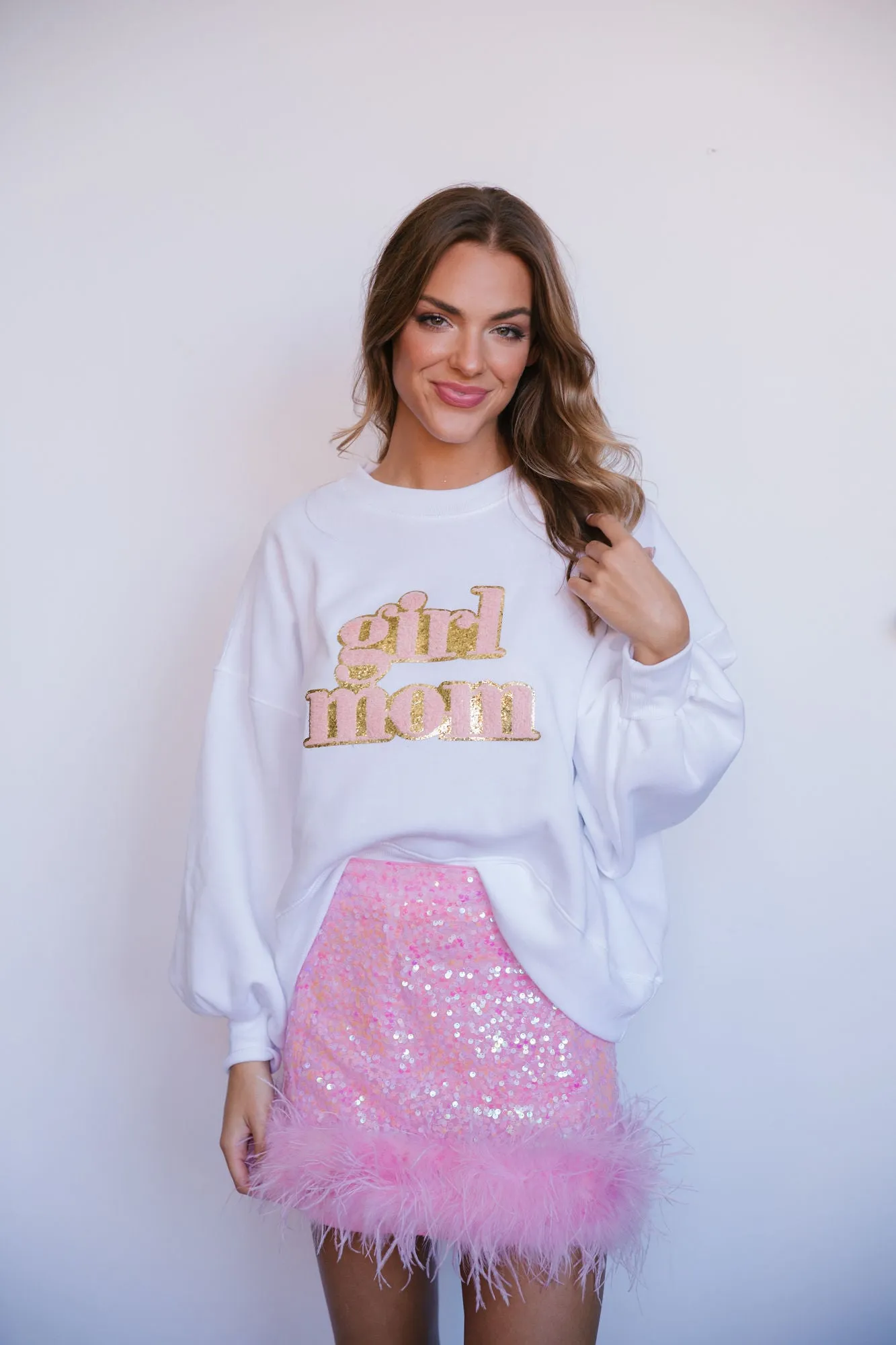 GIRL MOM WHITE PULLOVER