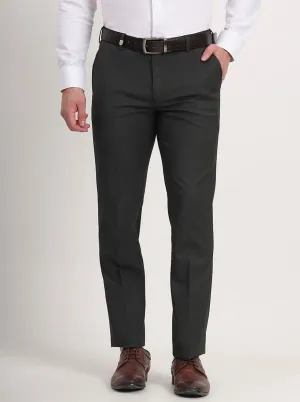 Green Solid Slim Fit Formal Trouser | JB Studio