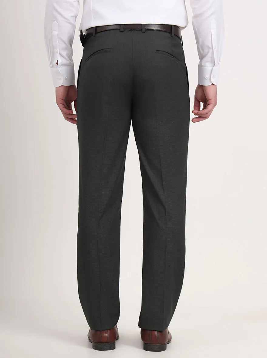 Green Solid Slim Fit Formal Trouser | JB Studio