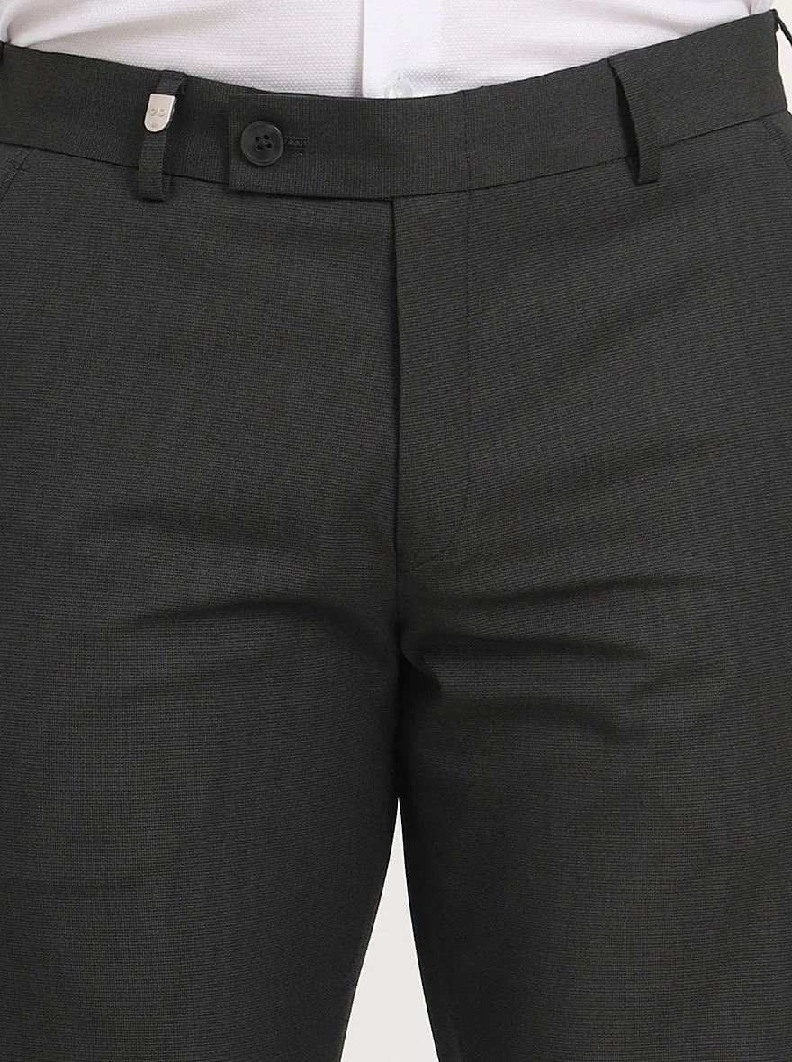 Green Solid Slim Fit Formal Trouser | JB Studio