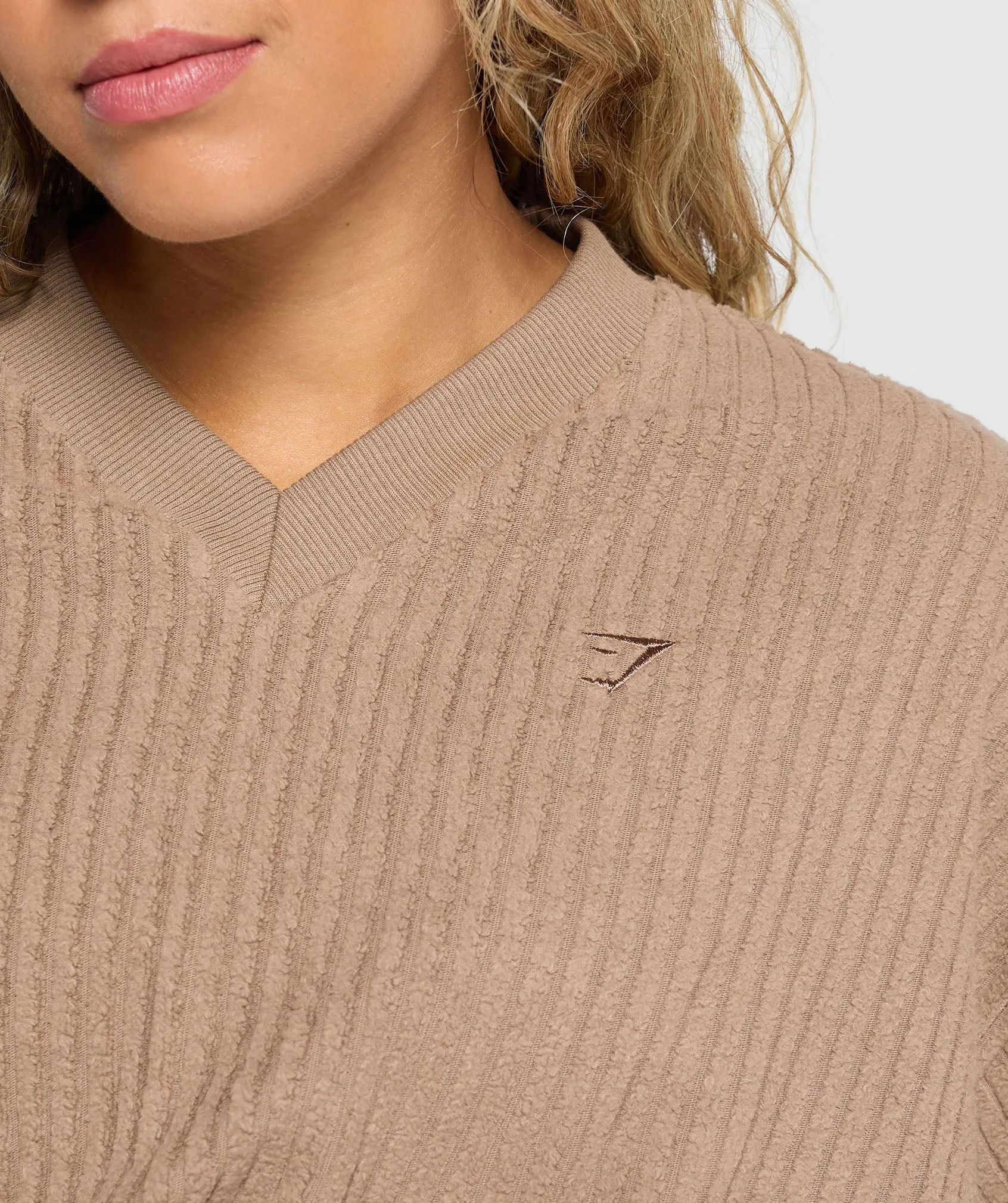 Gymshark Cropped Cord Sweater - Soul Brown