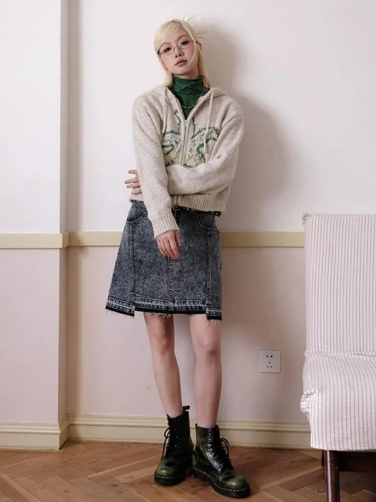 Hooded warm knitted cardigan【s0000003499】