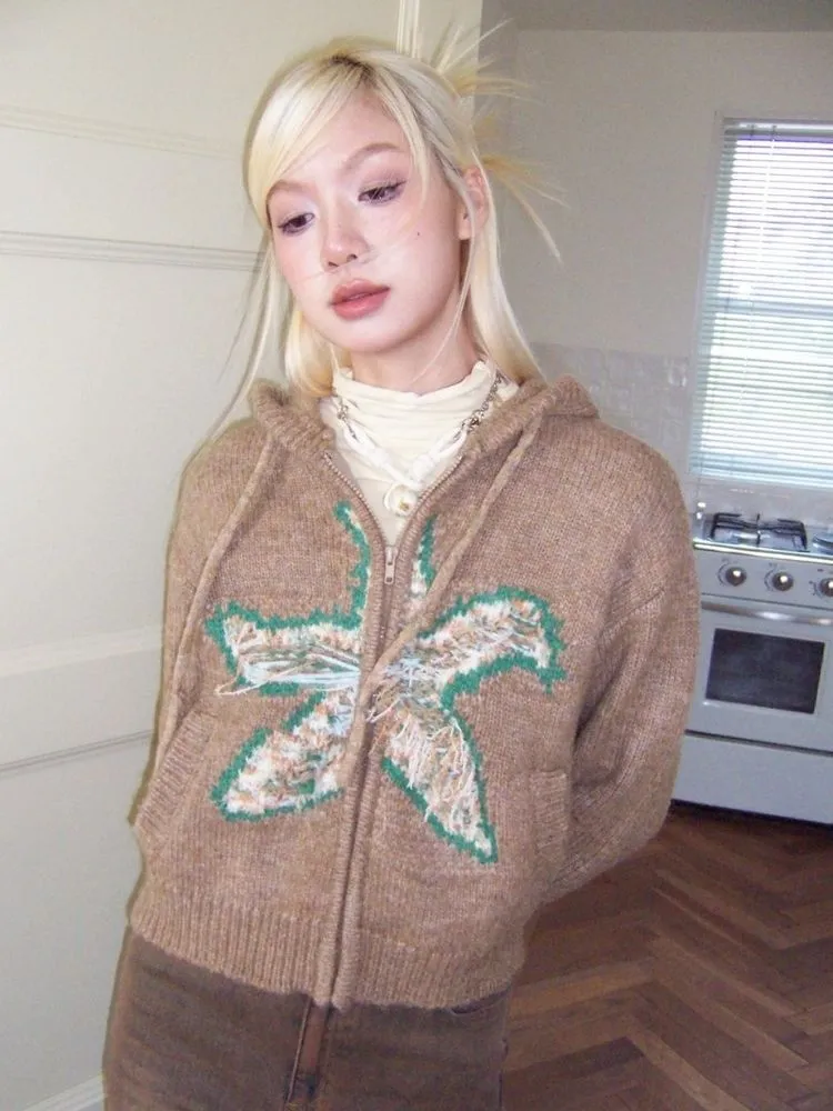 Hooded warm knitted cardigan【s0000003499】