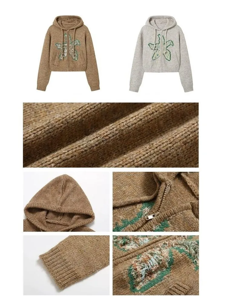 Hooded warm knitted cardigan【s0000003499】