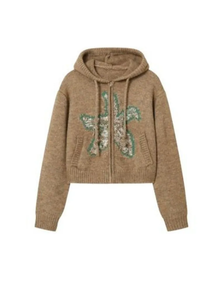 Hooded warm knitted cardigan【s0000003499】