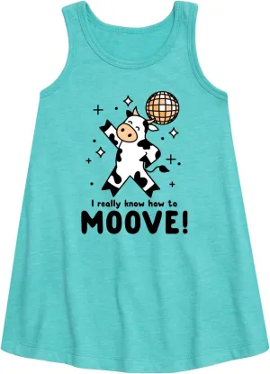 Instant Message - Watch Me Moove Disco Cow - Toddler & Youth Girls A-line Dress