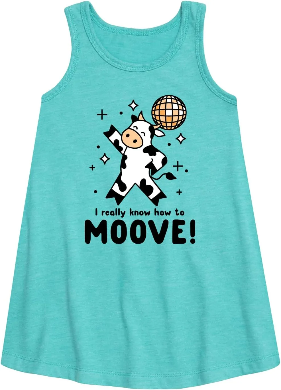 Instant Message - Watch Me Moove Disco Cow - Toddler & Youth Girls A-line Dress