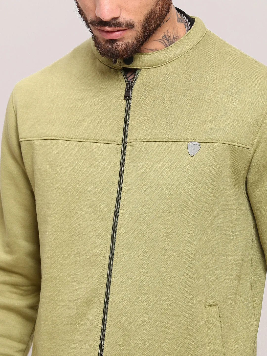 Men Green Solid Pullovers