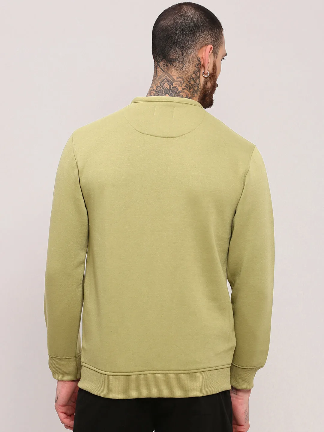 Men Green Solid Pullovers