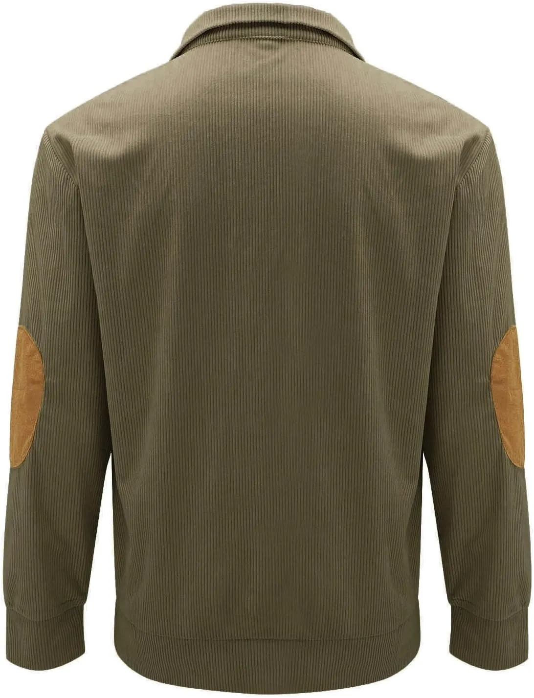 Men's Corduroy Sweatshirt Casual Long Sleeve Stand Collar Button Pullover Sweatshirts Lightweight Big and Tall Hoodie