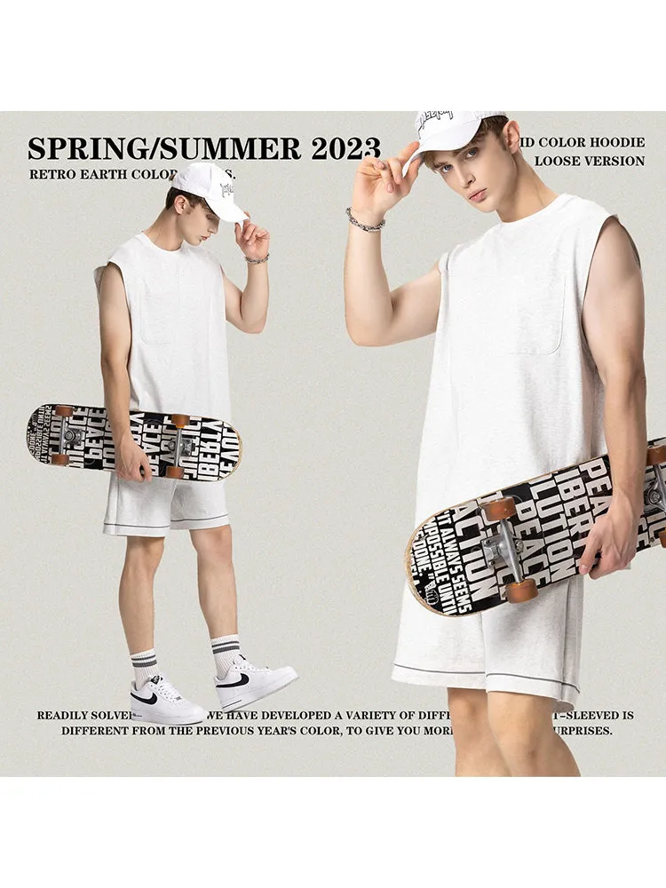 Men'S Cotton Solid Color Tank Vests