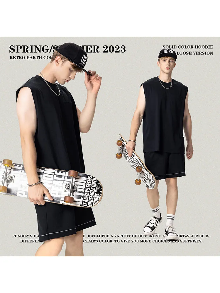 Men'S Cotton Solid Color Tank Vests
