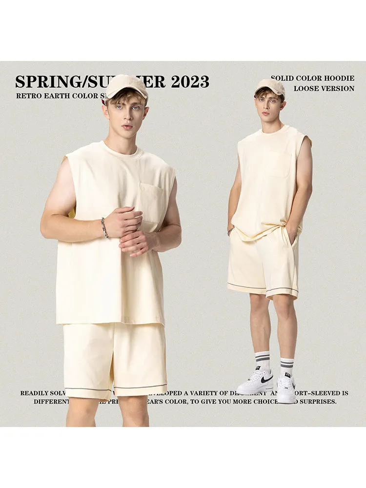 Men'S Cotton Solid Color Tank Vests