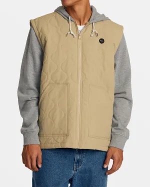 RVCA GRANT HOODED PUFFER JACKET - KHAKI