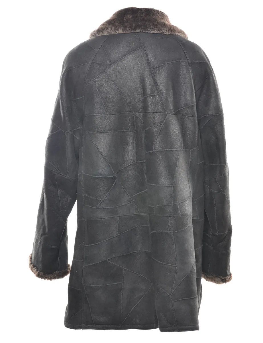 Single Breasted Shearling Lining Coat - L