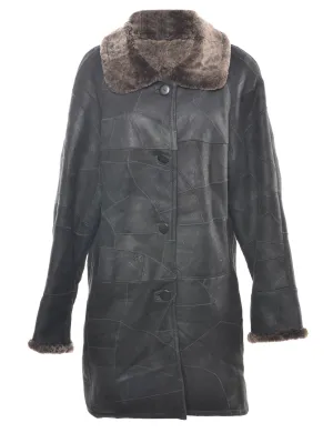 Single Breasted Shearling Lining Coat - L