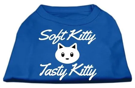 Softy Kitty, Tasty Kitty Screen Print Dog Shirt Blue XL (16)