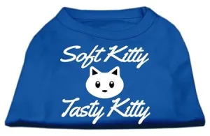 Softy Kitty, Tasty Kitty Screen Print Dog Shirt Blue XL (16)