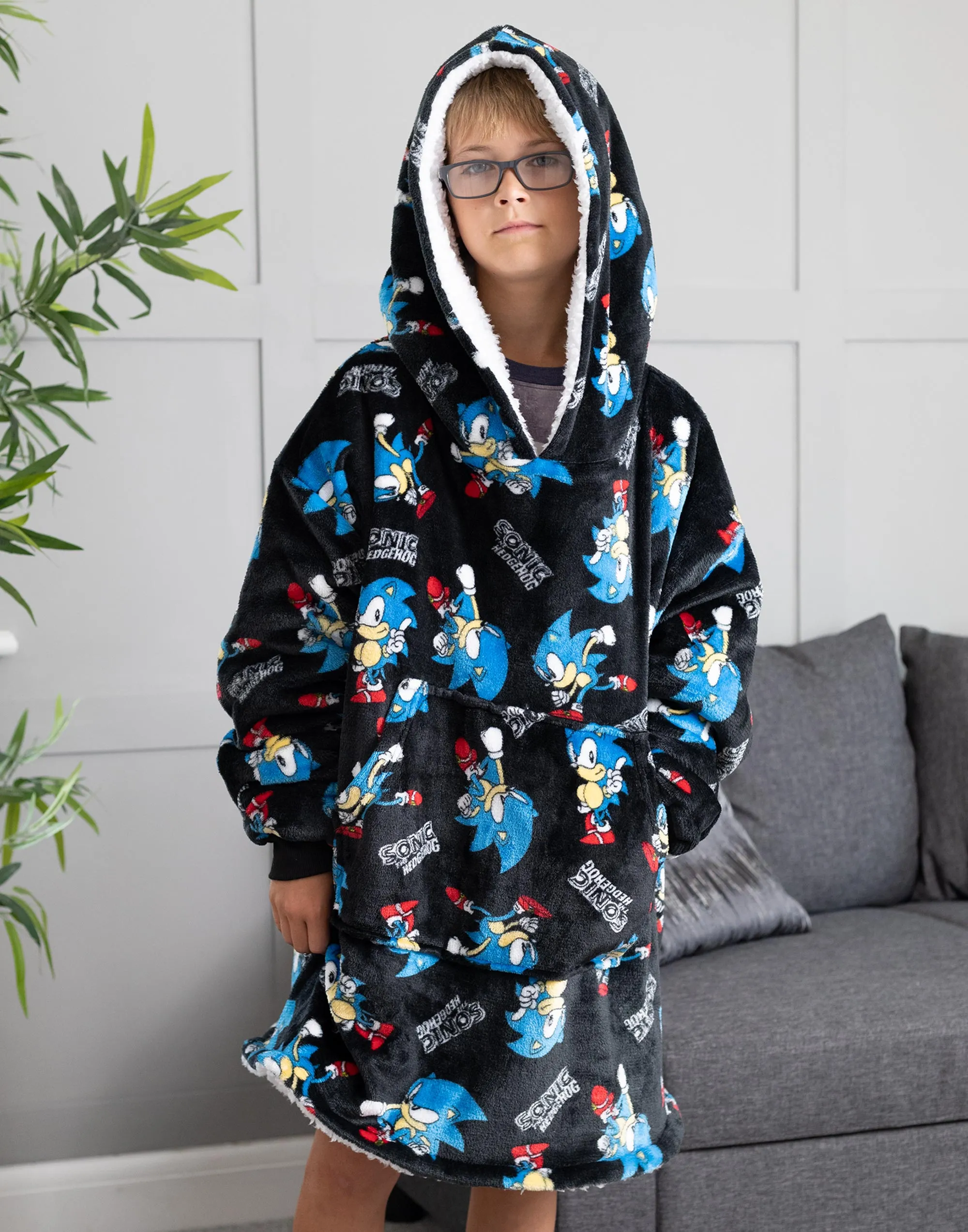 Sonic The Hedgehog Kids Oversized Blanket Hoodie