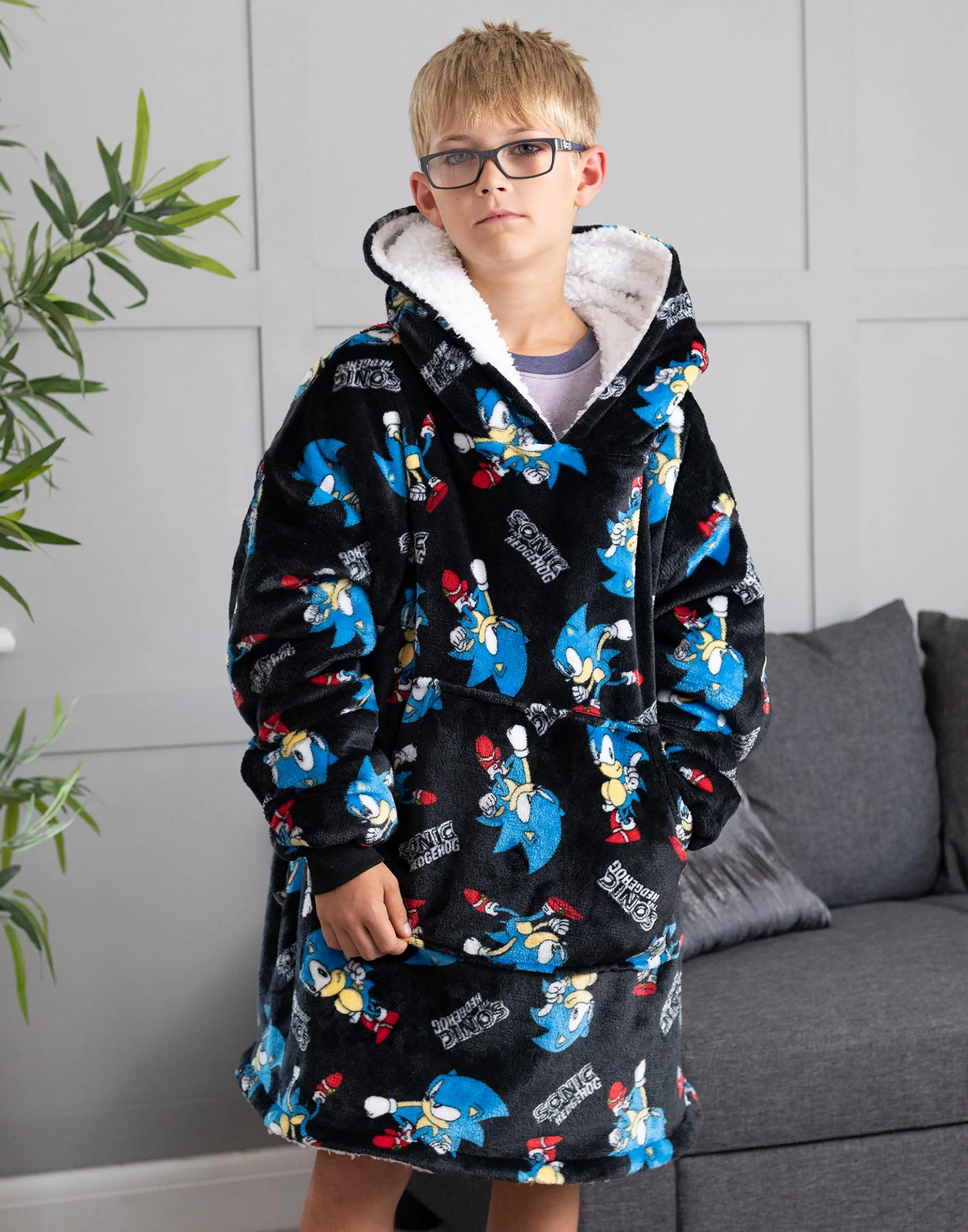 Sonic The Hedgehog Kids Oversized Blanket Hoodie