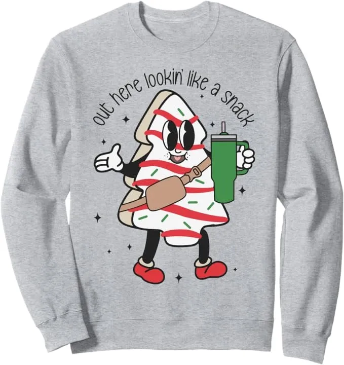 Winter Women's Long Sleeve Crew Neck Christmas Graphic Sweatshirt